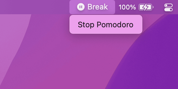 Screenshot of "Keyboard Maestro → Pomodoro → Break"